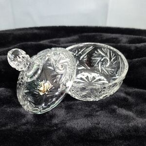 Crystal Zajecar Glass Lidded Trinket Bowl Vintage